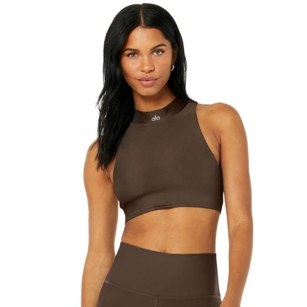 Alo yoga Air lift fuse bra / tank olive green athletic sports workout bra xs